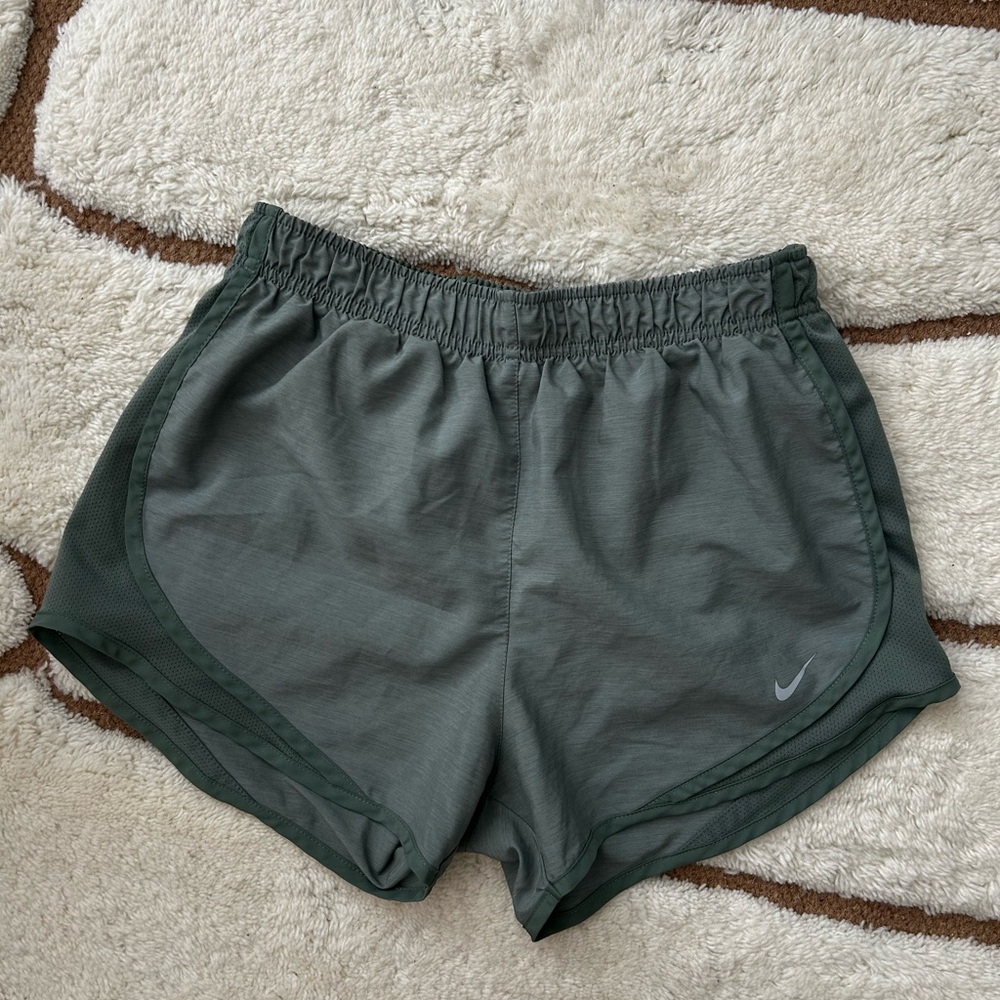 Nike Women's Olive Runner Split-Hem Athletic Shorts